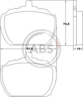 Тормозные колодки, дисковый тормоз (набор) A.B.S. A.B.S. 36102 (фото 1)