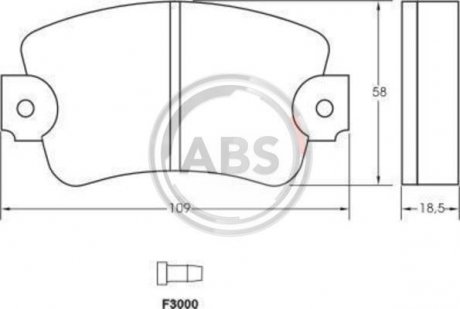 Гальмівні колодки, дискове гальмо (набір) A.B.S. A.B.S. 36131 (фото 1)