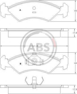 Колодки гальмівні Ford Fiesta 1.1-1.6D 83-89 перед. A.B.S. A.B.S. 36534 (фото 1)