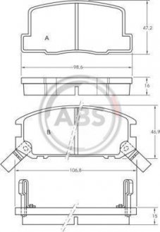 Тормозные колодки, дисковый тормоз (набор) A.B.S. A.B.S. 36605