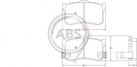 Тормозные колодки, дисковый тормоз (набор) A.B.S. A.B.S. 36627 (фото 1)