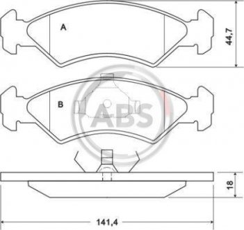 Колодки гальмівні Ford Fiesta 1.3-1.8D 89-95- /Mazda A.B.S. A.B.S. 36707