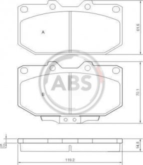 Тормозные колодки, дисковый тормоз (набор) A.B.S. A.B.S. 36718 (фото 1)