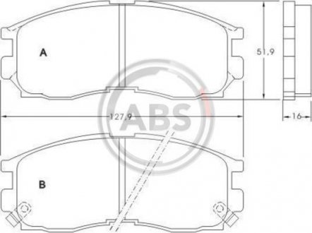 Тормозные колодки передние Mitsubishi Colt IV, Eclipse, Galant IV,V,VI, Lancer IV,V 1.6-2.5 91- A.B.S. A.B.S. 36763