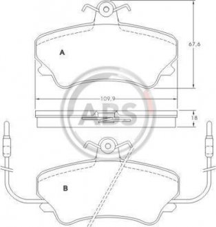 Тормозные колодки, дисковый тормоз (набор) A.B.S. A.B.S. 36768 (фото 1)