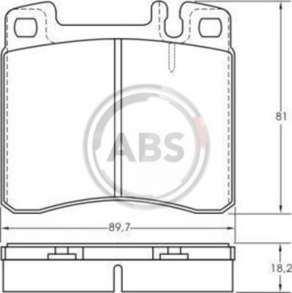 Тормозные колодки, дисковый тормоз (набор) A.B.S. A.B.S. 36786 (фото 1)