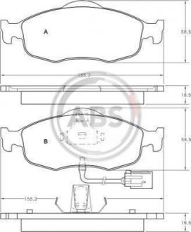 Тормозные колодки перед. Transit 94-00/Mondeo 93-00 (ATE) A.B.S. 36808