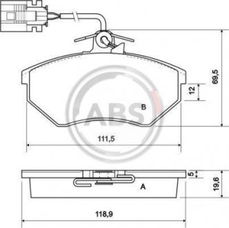 Тормозные колодки, дисковый тормоз (набор) A.B.S. A.B.S. 36811 (фото 1)