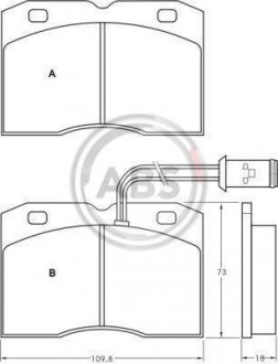 Тормозные колодки, дисковый тормоз (набор) A.B.S. A.B.S. 36840 (фото 1)