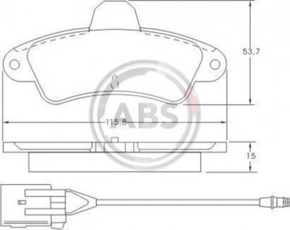 Гальмівні колодки, дискове гальмо (набір) A.B.S. A.B.S. 36845