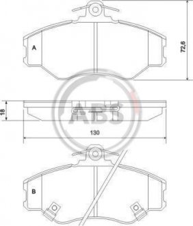 Гальмівні колодки, дискове гальмо (набір) A.B.S. 36871