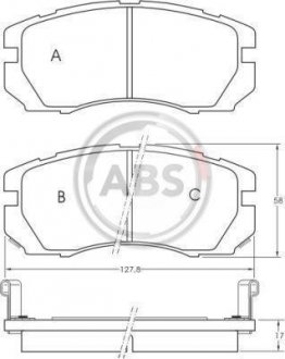 Тормозные колодки, дисковый тормоз (набор) A.B.S. A.B.S. 36878 (фото 1)