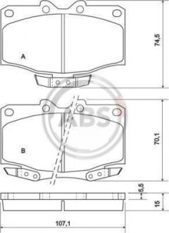 Тормозные колодки, дисковый тормоз (набор) A.B.S. A.B.S. 36887 (фото 1)