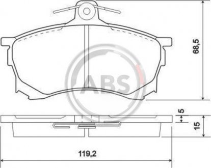 Гальмівні колодки, дискове гальмо (набір) A.B.S. A.B.S. 36918