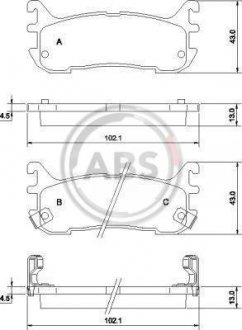 Тормозные колодки, дисковый тормоз (набор) A.B.S. A.B.S. 36927