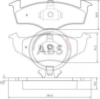 Гальмівні колодки, дискове гальмо (набір) A.B.S. 36970