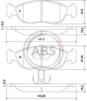 Тормозные колодки перед. Peugeot 306/Citroen Xsara 94-02 (ATE) A.B.S. 36978