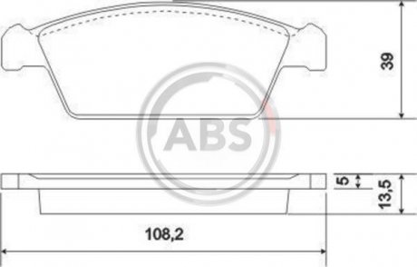 Гальмівні колодки, дискове гальмо (набір) A.B.S. A.B.S. 37002