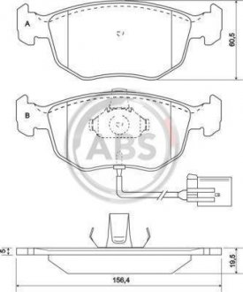 Тормозные колодки, дисковый тормоз (набор) A.B.S. A.B.S. 37004