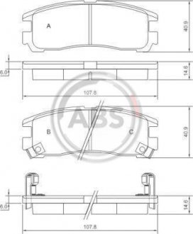 Гальмівні колодки, дискове гальмо (набір) A.B.S. A.B.S. 37014