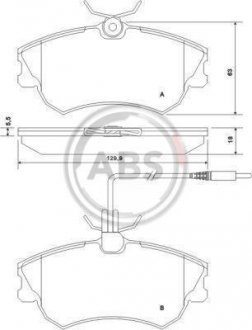 Тормозные колодки, дисковый тормоз (набор) A.B.S. A.B.S. 37019 (фото 1)