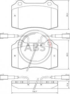 Тормозные колодки, дисковый тормоз (набор) A.B.S. A.B.S. 37041 (фото 1)