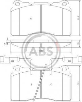 Тормозные колодки, дисковый тормоз (набор) A.B.S. A.B.S. 37106