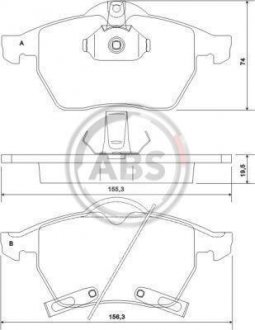 Тормозные колодки, дисковый тормоз (набор) A.B.S. A.B.S. 37116