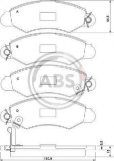 Тормозные колодки, дисковый тормоз (набор) A.B.S. A.B.S. 37140 (фото 1)