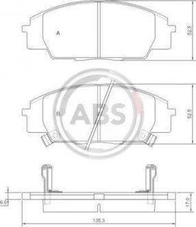 Гальмівні колодки дискові передн. Honda Civic, S2000, 2,0, 99-12 A.B.S. A.B.S. 37174