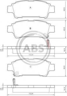 Гальмівні колодки, дискове гальмо (набір) A.B.S. A.B.S. 37228 (фото 1)