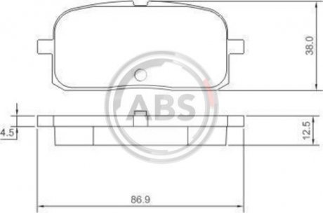 Тормозные колодки, дисковый тормоз (набор) A.B.S. A.B.S. 37233 (фото 1)