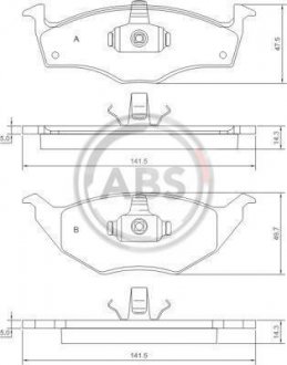 Тормозные колодки, дисковый тормоз (набор) A.B.S. A.B.S. 37238