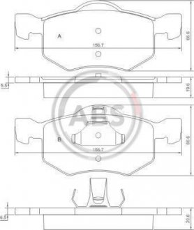 Тормозные колодки, дисковый тормоз (набор) A.B.S. A.B.S. 37255