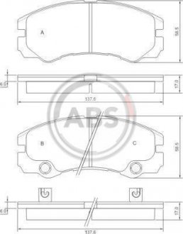 Тормозные колодки, дисковый тормоз (набор) A.B.S. A.B.S. 37257