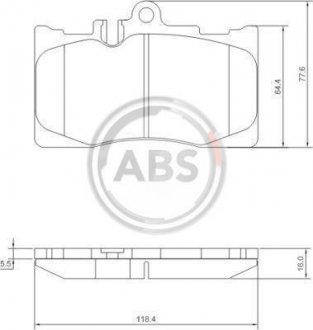 Гальмівні колодки, дискове гальмо (набір) A.B.S. A.B.S. 37261 (фото 1)