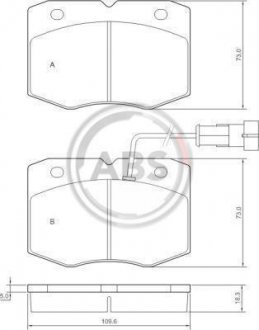 Тормозные колодки, дисковый тормоз (набор) A.B.S. A.B.S. 37265