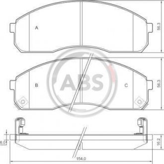 Гальмівні колодки, дискове гальмо (набір) A.B.S. A.B.S. 37275