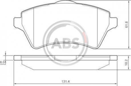 Гальмівні колодки, дискове гальмо (набір) A.B.S. A.B.S. 37303