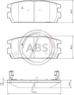 Тормозные колодки, дисковый тормоз (набор) A.B.S. A.B.S. 37324