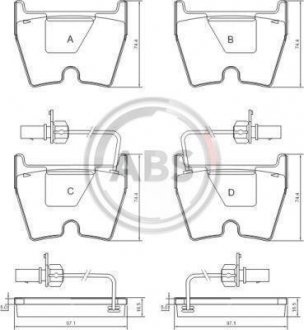 Гальмівні колодки, дискове гальмо (набір) A.B.S. A.B.S. 37367