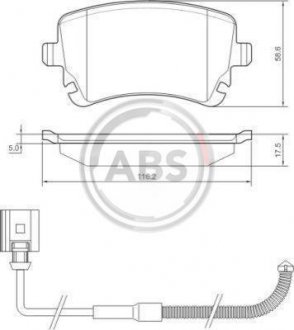 Тормозные колодки, дисковый тормоз (набор) A.B.S. A.B.S. 37368 (фото 1)