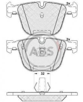 Тормозные колодки, дисковый тормоз (набор) A.B.S. A.B.S. 37371