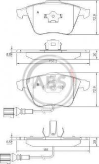 Комплект тормозных колодок, дисковый тормоз A.B.S. A.B.S. 37426