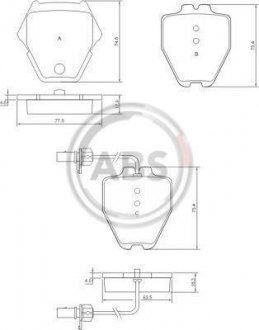 Гальмівні колодки, дискові (набір) A.B.S. A.B.S. 37448 (фото 1)