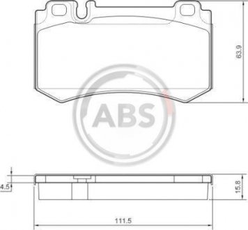 Тормозные колодки, дисковый тормоз (набор) A.B.S. A.B.S. 37454 (фото 1)