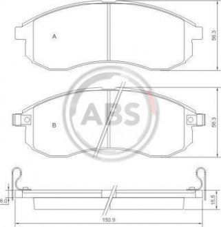 Колодки гальмівні передні Mitsubishi L 200 01- A.B.S. A.B.S. 37481