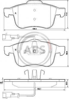 Тормозные колодки, дисковый тормоз (набор) A.B.S. A.B.S. 37485