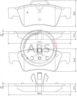 Комплект тормозных колодок, дисковый тормоз A.B.S. A.B.S. 37509