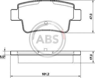 Тормозные колодки, дисковый тормоз (набор) A.B.S. A.B.S. 37513 (фото 1)